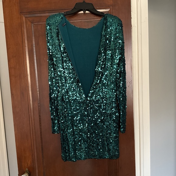French Connection Teal Sequin Dress - Picture 2 of 4